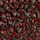 Miyuki long Magatama beads 4x7mm - Picasso opaque red garnet LMA-4513